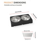 Adjustable Elevated Dog Feeder with Double Stainless Steel Bowls
