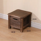 Solid Wood Storage Stool with Drawer – Hallway Bench & Ottoman, S, M or L