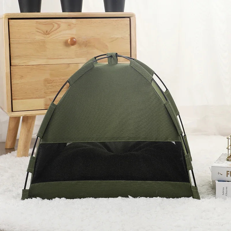 Pet Teepee Tent Bed with Cushion – Soft Cave for Cats & Small Dogs, 3 Sizes