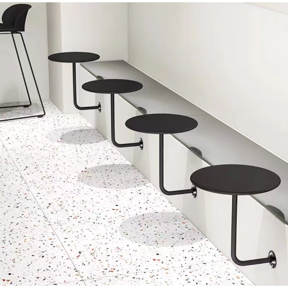 Wall-Mounted Round Floating Side Table | Iron | 6 Colours | Space-Saving