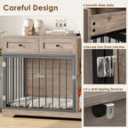 Wooden Dog Crate Furniture Cabinet – 120cm XXL Indoor Kennel with Drawers & Compartments