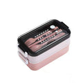 Double-Layer Lunch Box with Cutlery – 1400ml Leakproof Compartment Food Box, Pink, Green or Blue
