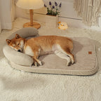 Sofa-Style Bolster Dog Bed with Pillow | Fiber Fill | Machine Washable | Non-Slip | S & M