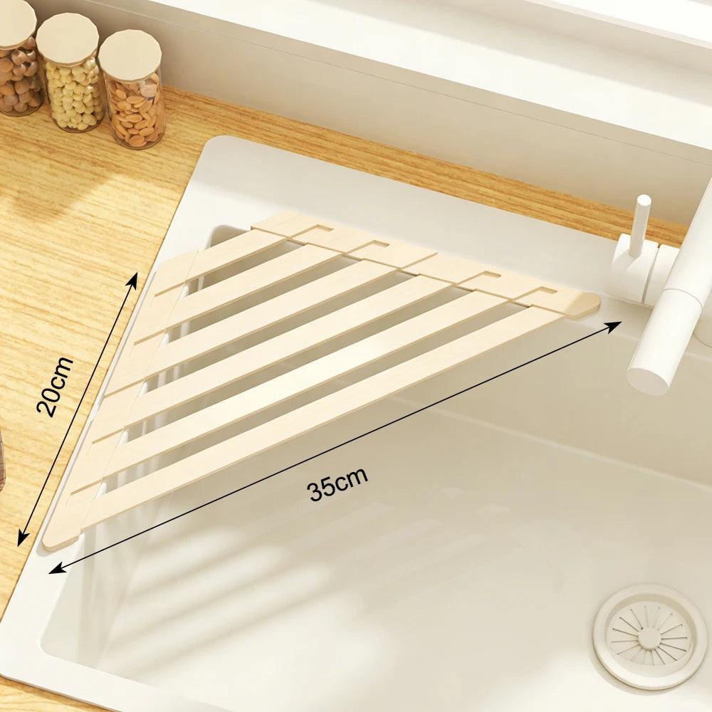 Foldable Over-Sink Drain Rack with Towel Bar – Adjustable Aluminium Drainer
