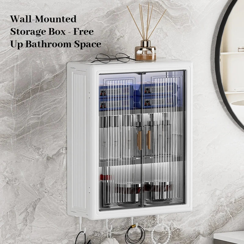 Wall-Mounted Bathroom Cabinet – Modern PVC Storage Cupboard, 4 Styles