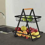 Detachable Stainless Steel Fruit Basket – Portable Bread & Fruit Bowl for Kitchen, Living Room & Desktop, Black or White