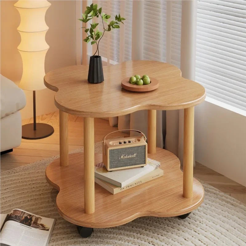 Round Wooden Side Table | Minimalist Modern | 40 × 40 × 48 cm | 4 Colours