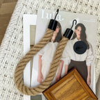 Retro Hemp Rope Toilet Roll Holder – Punchless Wall-Mounted Tissue Rack, 1pc or 2pcs