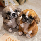 Lifelike English Bulldog Puppy Plush Stuffed Toy | 4 Coat Styles | Simulation Velvet | 20cm