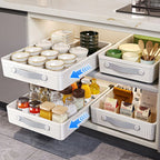 Pull-Out Cabinet Storage Tray with Slide Rails – Kitchen Sliding Drawer Organiser, M or L