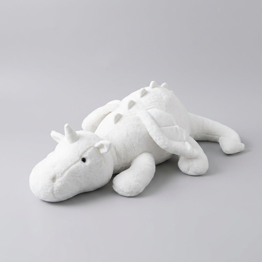 Winged Dragon Plush Pillow – Long White or Pink Dragon
