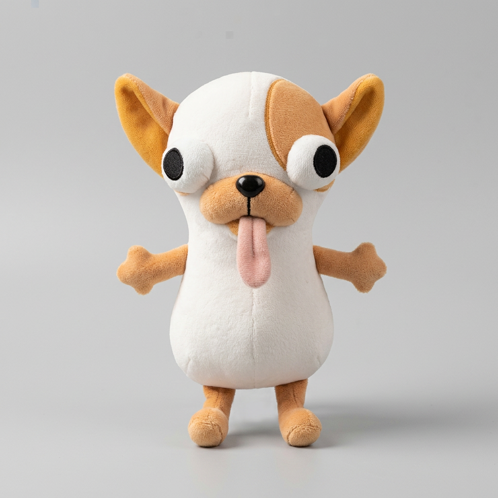 Chihuahua Gremlin Plush Stuffed Toy | Googly Eyes & Dangling Tongue | Novelty Gag Gift | 3 Colours | 20cm
