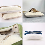Coral Fleece Sofa Pet Bed | Removable Cushion | Bite-Resistant | Washable | 3 Sizes