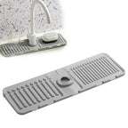 Faucet Splash Guard Draining Mat – Diatomite Stone & Silicone Sink Tray, Gray, Yellow or Green