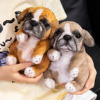 Lifelike English Bulldog Puppy Plush Stuffed Toy | 4 Coat Styles | Simulation Velvet | 20cm