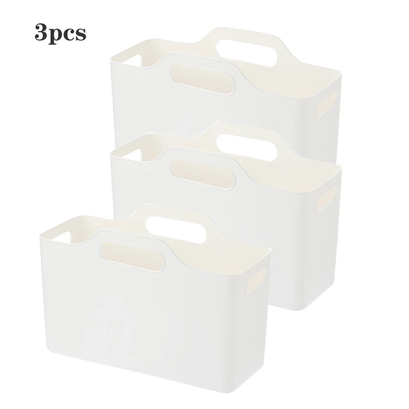 Under-Sink Cabinet Organiser Baskets – Multi-Purpose Plastic Storage, 2 or 3 Pack, Clear or White