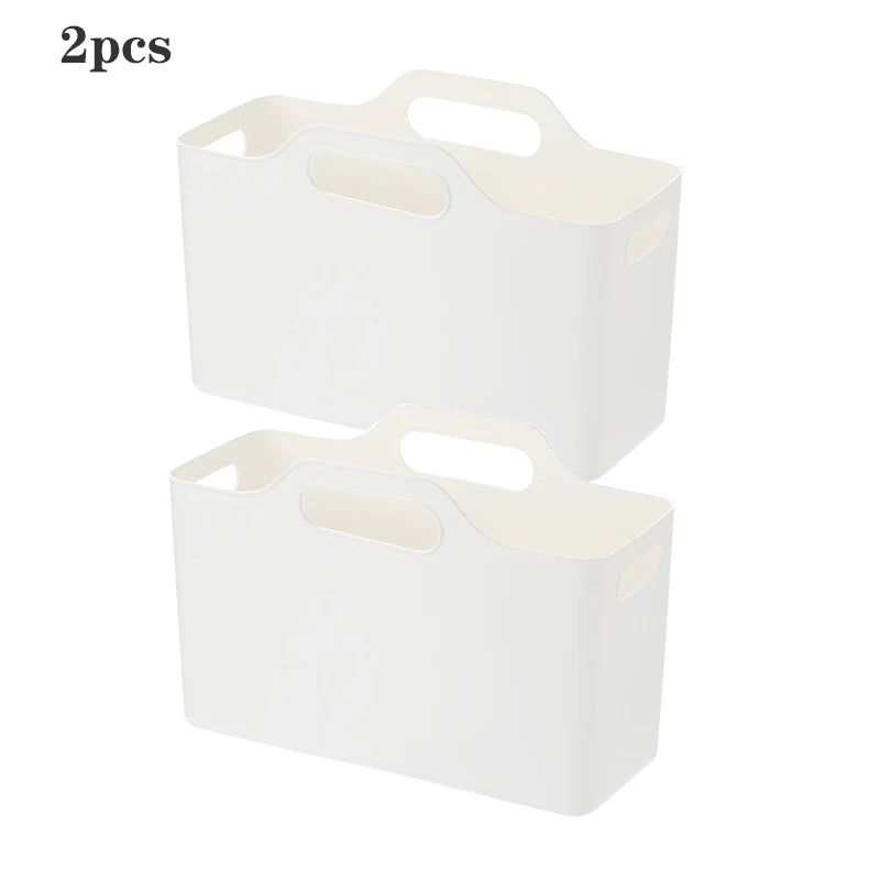 Under-Sink Cabinet Organiser Baskets – Multi-Purpose Plastic Storage, 2 or 3 Pack, Clear or White