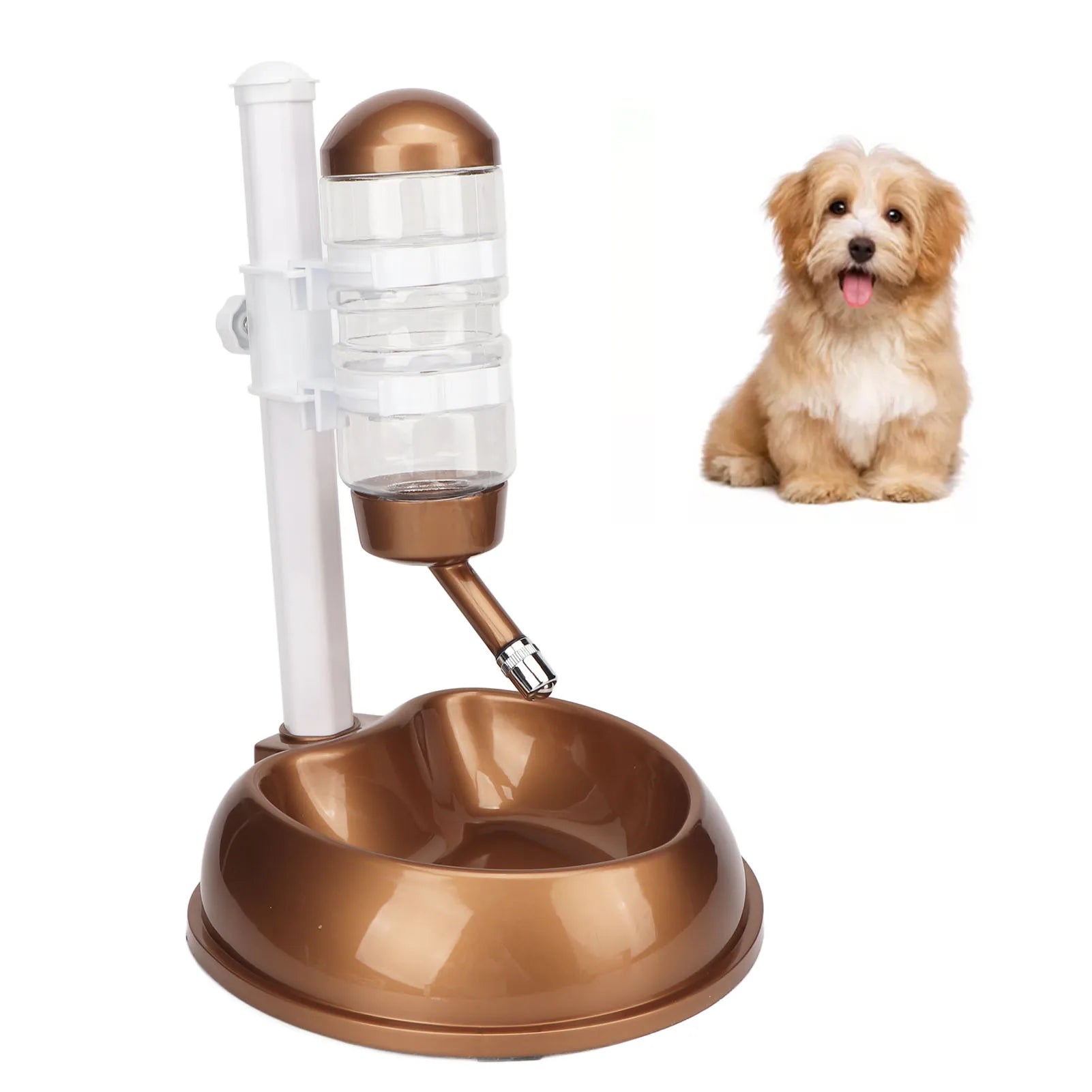 Height-Adjustable Pet Water Dispenser & Food Bowl – Automatic, Detachable, Anti-Slip