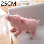 Lifelike Standing Pig Plush | Simulation Smooth-Coat | Upturned Snout, Realistic Eye & Curly Tail | 25cm Chubby Body | Pink