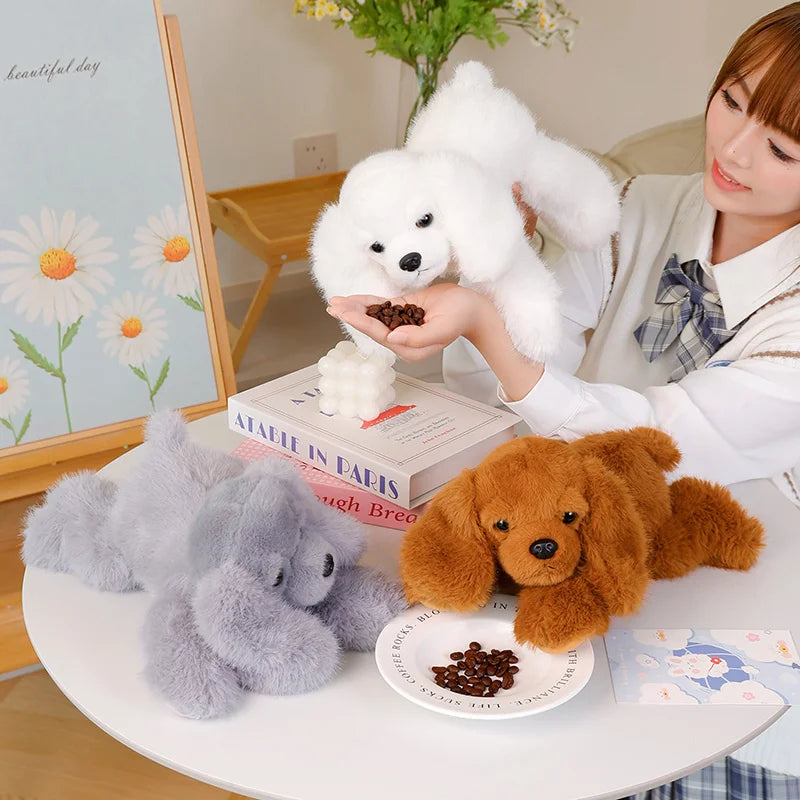 Kawaii Toy Poodle Plush Stuffed Toy | Floppy Ears | Long-Pile Coat | 30cm | 4 Colours