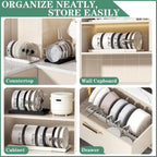 Expandable Pan and Lid Organiser Rack – Adjustable Kitchen Cabinet Storage