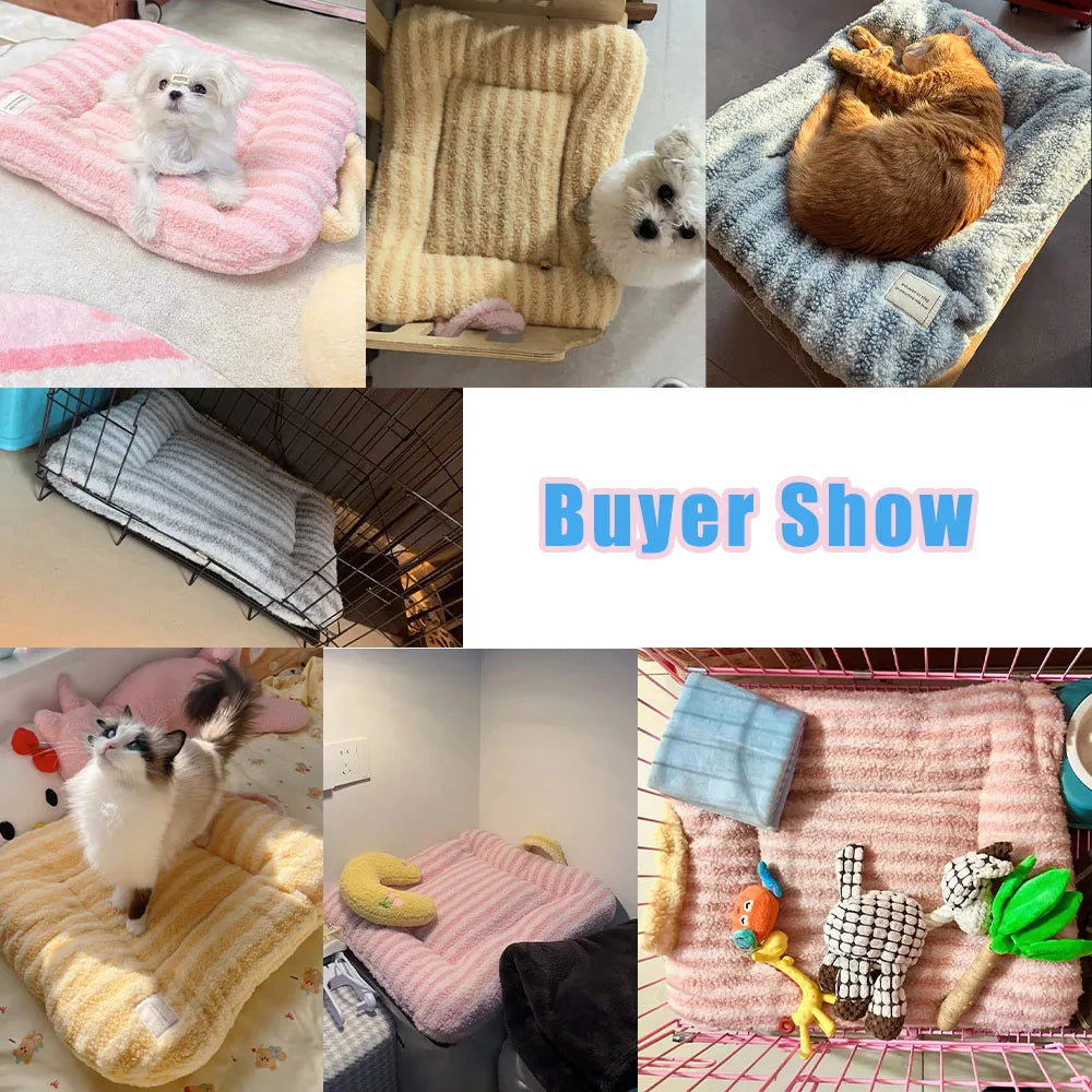 Oval Plush Pet Bed Mat | Cats & Dogs | Washable | All-Season | 4 Sizes