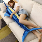 Giant Realistic Blue Marlin & Gray Shark Plush Pillow | Photorealistic Print | Long Sword Bill & Gill Slits | 60cm, 100cm & 140cm