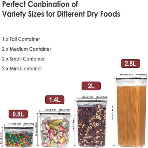 7-Piece Airtight Food Storage Container Set – BPA-Free with Labels & Pen