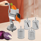 Rotary Grater with 5 Stainless Steel Blades – Manual Vegetable Slicer & Cheese Grater