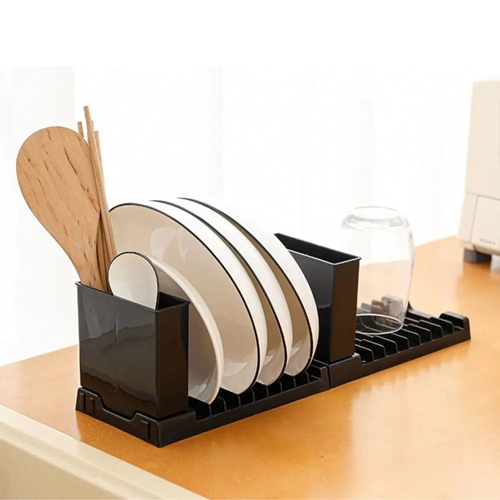 Foldable PP Dish Drying Rack 2-in-1 – Space-Saving Drainer for Dishes, Bowls & Utensils