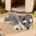 Lifelike Schnauzer Plush Stuffed Toy | Salt-Pepper Coat | Weighted & Poseable | Lying Pose | 3 Sizes: 30, 45 & 60cm