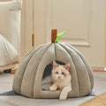 Pumpkin Cat Nest | Semi-Enclosed Pet Bed | Windproof & Warm | Non-Slip | 3 Sizes