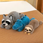 Lying Animal Plush Pillow – Fox, Raccoon, Sloth or Crocodile