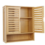 Wall-Mounted Bamboo Bathroom Cabinet – Storage Shelf & Medicine Cupboard, White or Wood