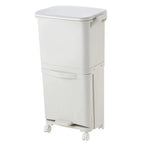 38L Double Compartment Trash Can with 4 Casters – 2-Tier Waste Bin