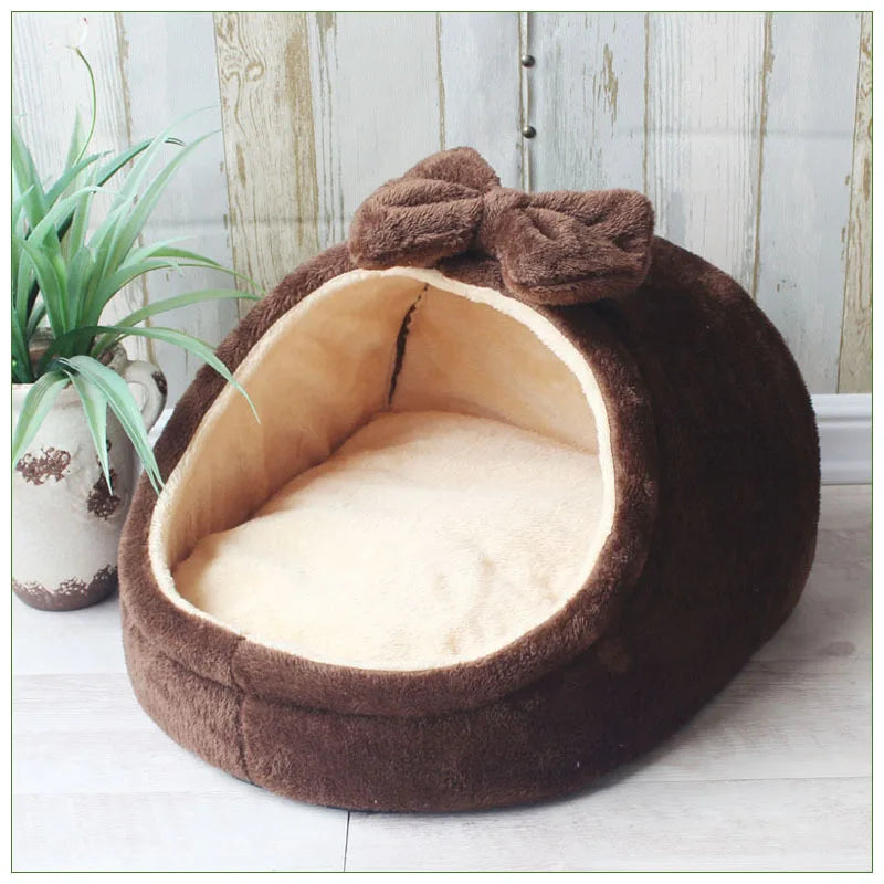Soft Foldable Pet Cave Bed – Cosy Sleeping Nest for Dogs & Cats, S–L