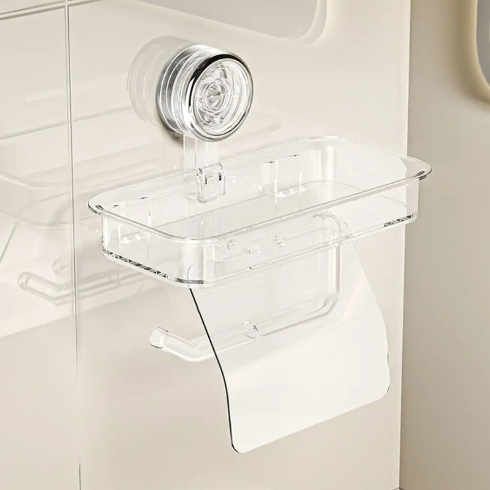 Suction Cup Toilet Paper Holder – No-Drill Wall Mount, PET & ABS, S or L
