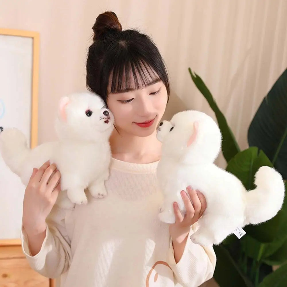 Lifelike Pomeranian Plush Stuffed Toy | Standing Pose | 3 Coat Styles | Simulation Plush | 26cm