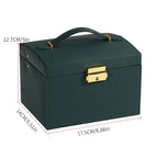 Three-Layer Locking Jewellery Box with Arch Lid – Faux Leather, Velvet Interior, 4 Colours