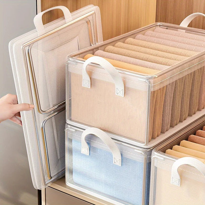 Transparent PVC Storage Box with Steel Frame – Waterproof Home Organiser