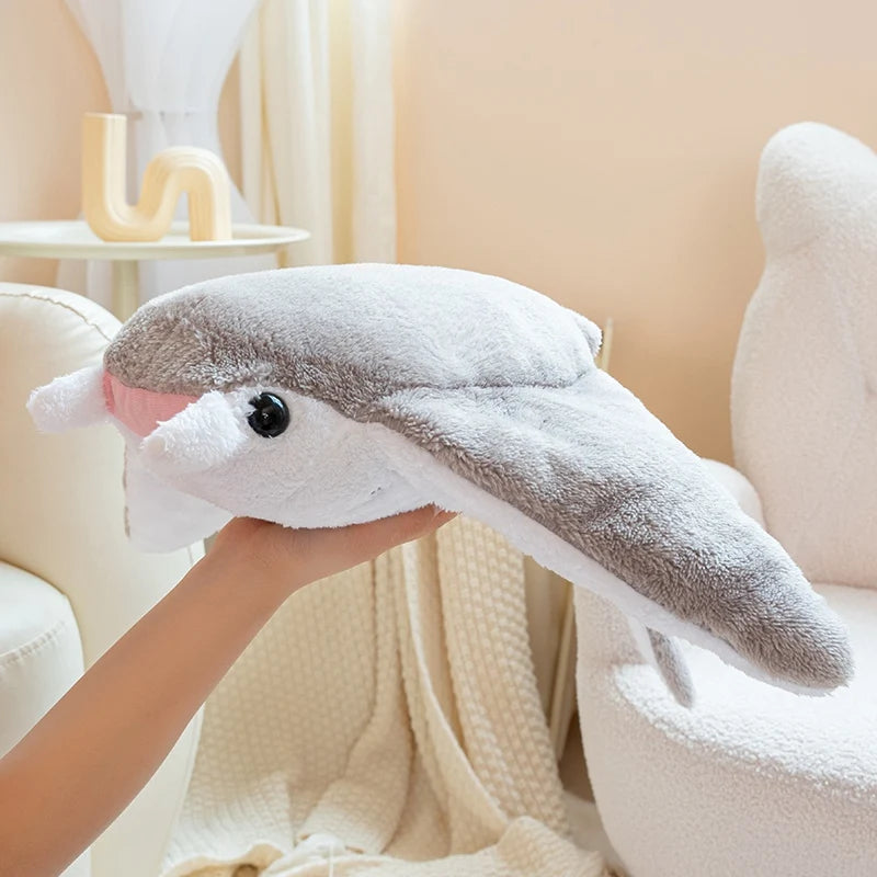 Manta Ray Plush Pillow, Blue or Gray, 49–64cm | BHH Living