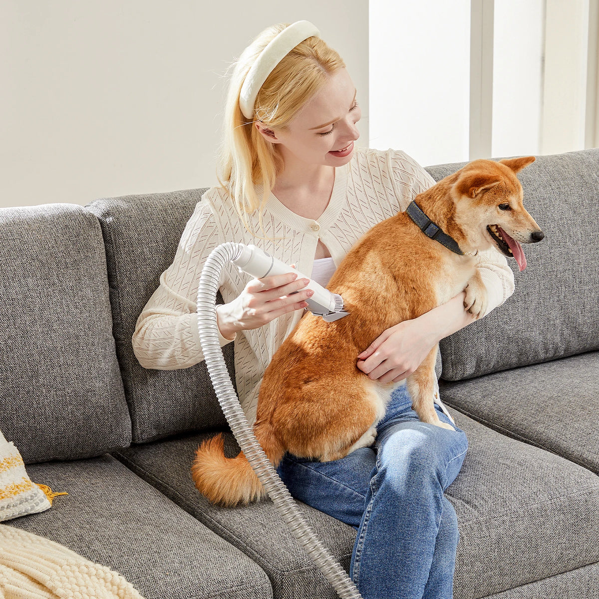 Pet Grooming Vacuum Kit | 2.5L | 3 Suction Modes | 5 Tools | Cordless Low-Noise Clipper | 3 Colours