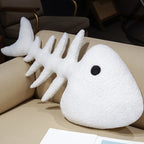 Fish Bone Plush Pillow – Decorative Skeleton Cushion