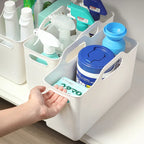 Under-Sink Cabinet Organiser Baskets – Multi-Purpose Plastic Storage, 2 or 3 Pack, Clear or White