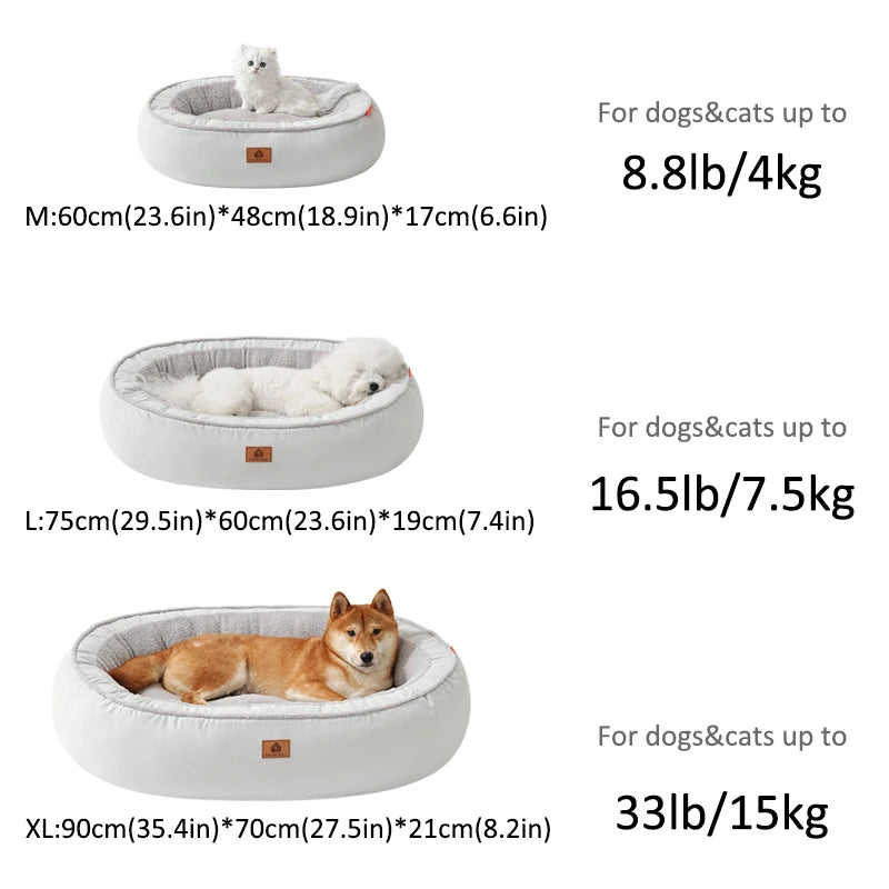 Fluffy Fleece Dog Bed | Removable Zipper Cover | Washable | 3 Sizes