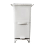 38L Double Compartment Trash Can with 4 Casters – 2-Tier Waste Bin