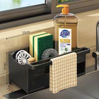 Sink Caddy Organizer with Drainage – Soap Sponge & Towel Holder for Kitchen & Bathroom