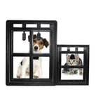 Lockable Pet Screen Door Flap – Mosquito-Proof, for Cats & Dogs, S or L, Black or White