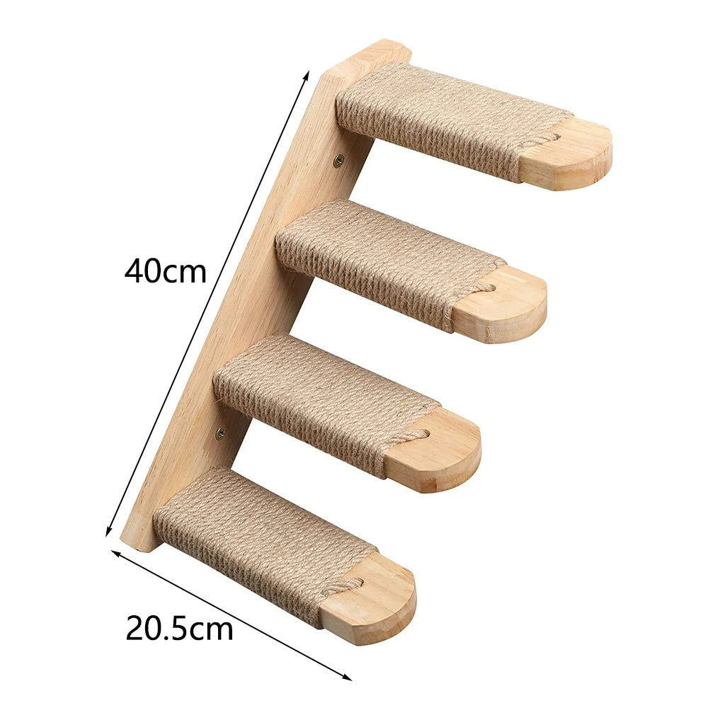 Wall-Mounted Cat Climbing Shelves – Modular Steps, Hammock, Scratching Posts & Shelves