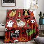 Halloween Character Flannel Throw Blanket for Sofa & Bed Decor